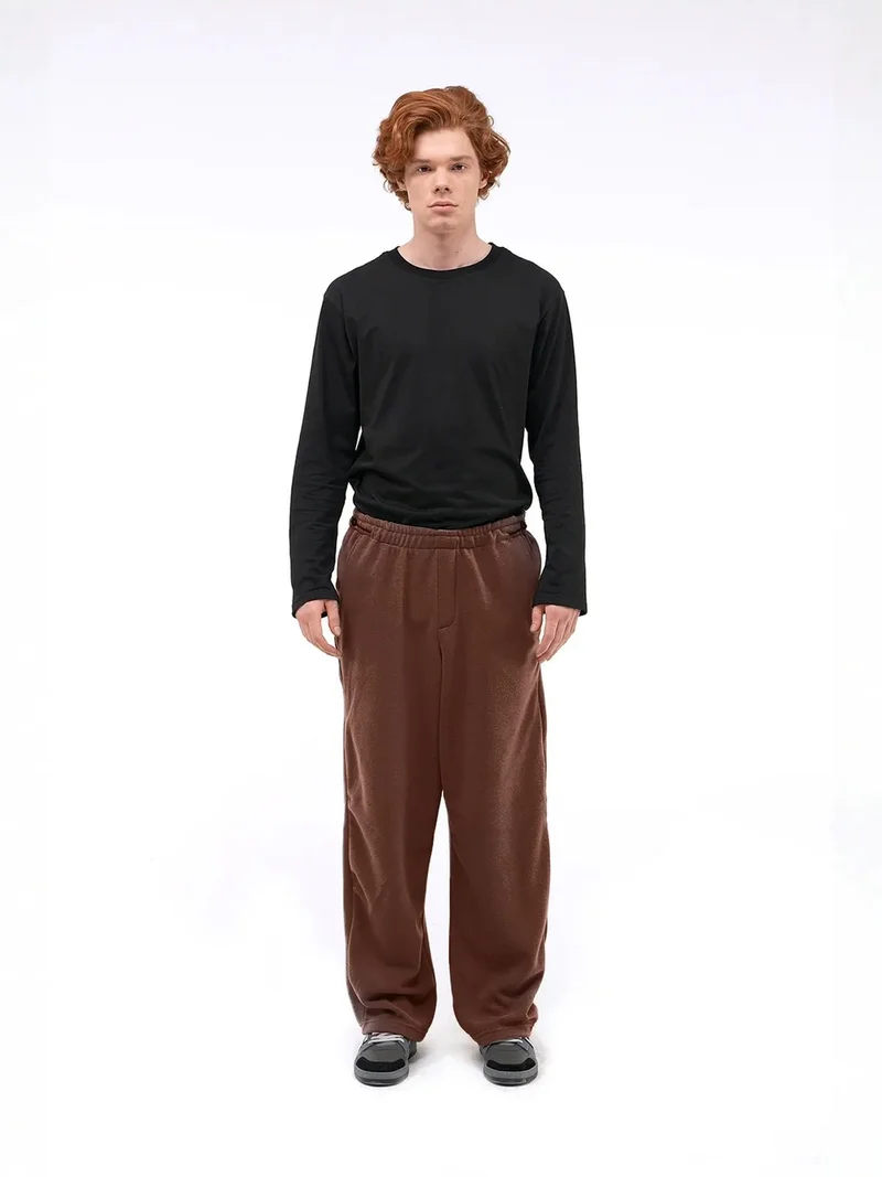 جيستو بنطلون رجالي واسع بقصة مريحة بخصر مطاطي